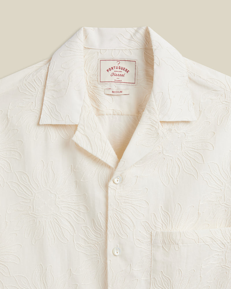 Duke Kurzarmhemd mit Bowling Kragen - offwhite