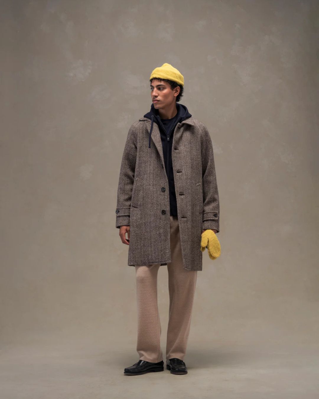 Raglan Coat - Heringbone