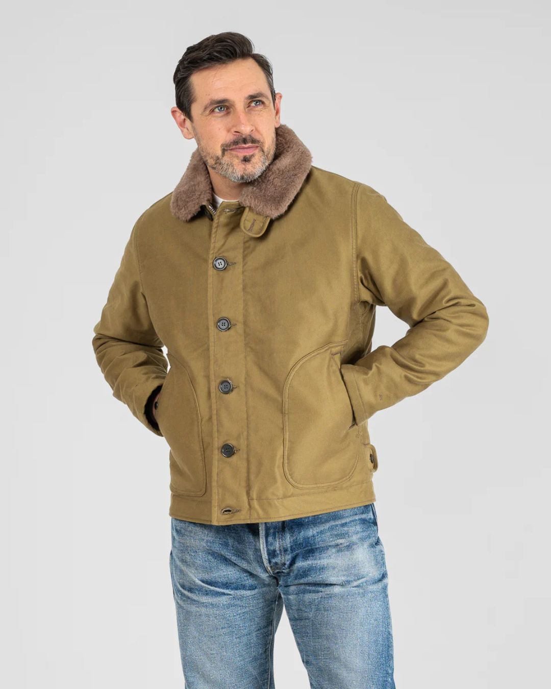 Whipcord N1 Deck Jacket - Khaki - IHM-35-KHA