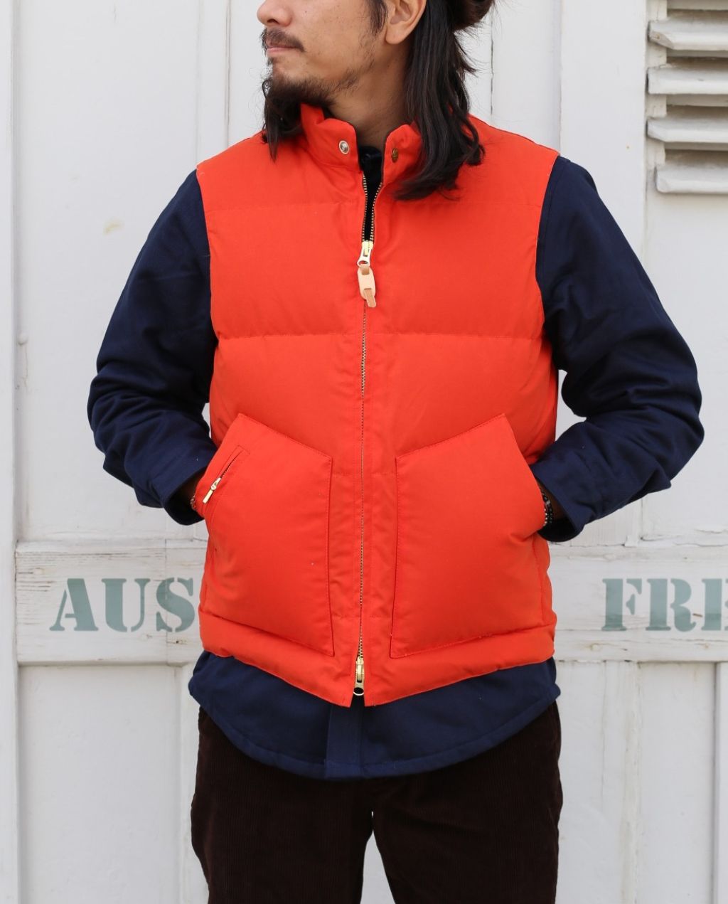 7922-DW Goose Down Vest orange