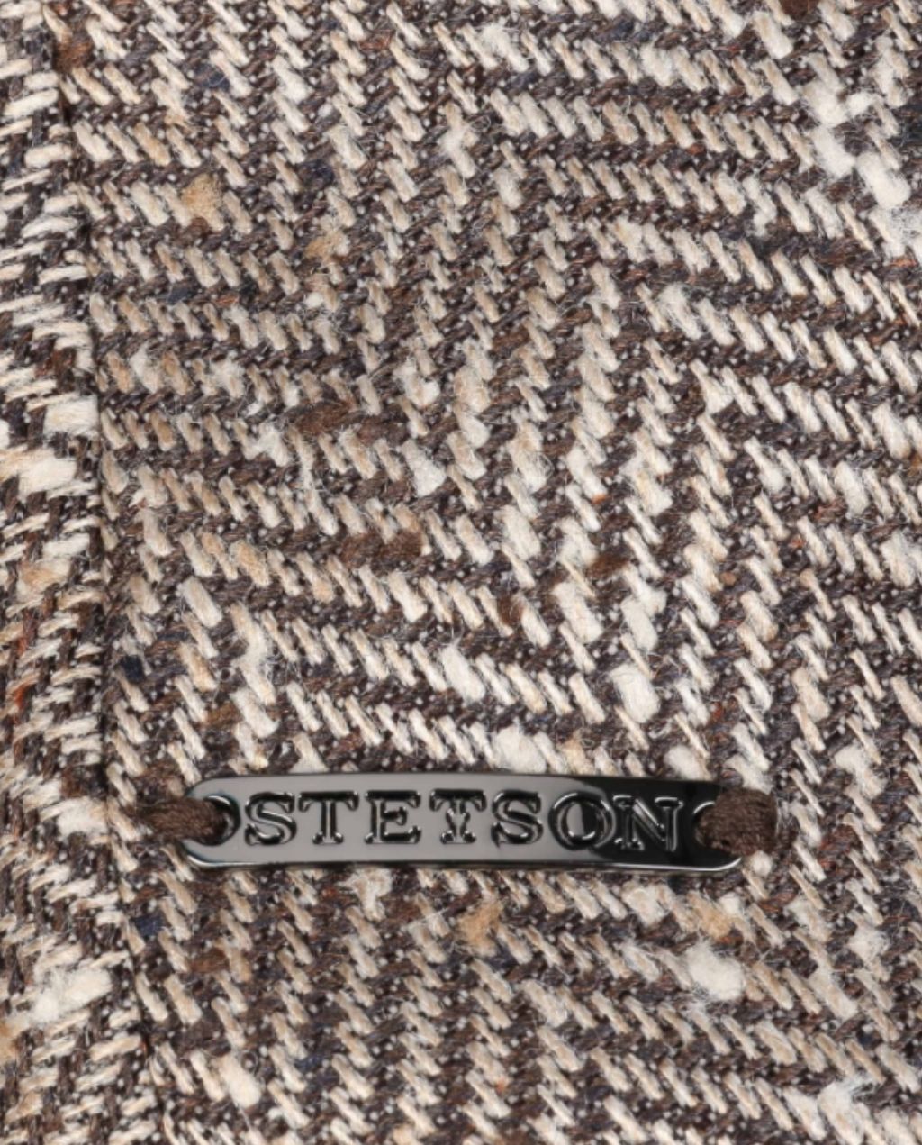 HERRINGBONE SILK FLATCAP BRAUN