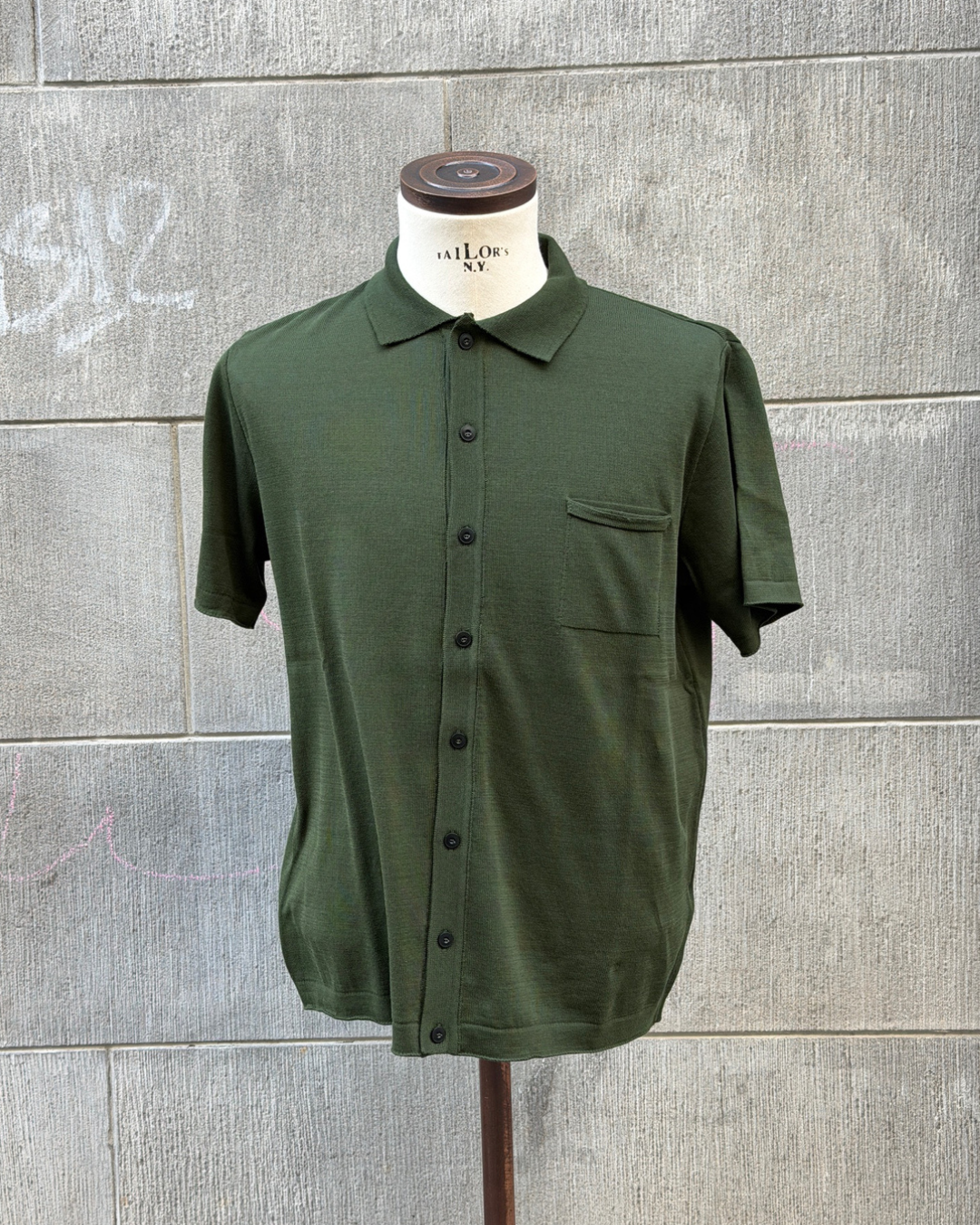 KNITTED SHIRT - DARK GREEN