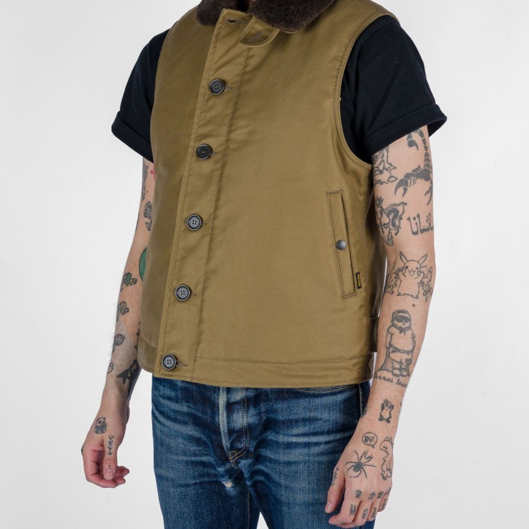 IHV-46-KHA -Whipcord N1 Deck Vest - Khaki -