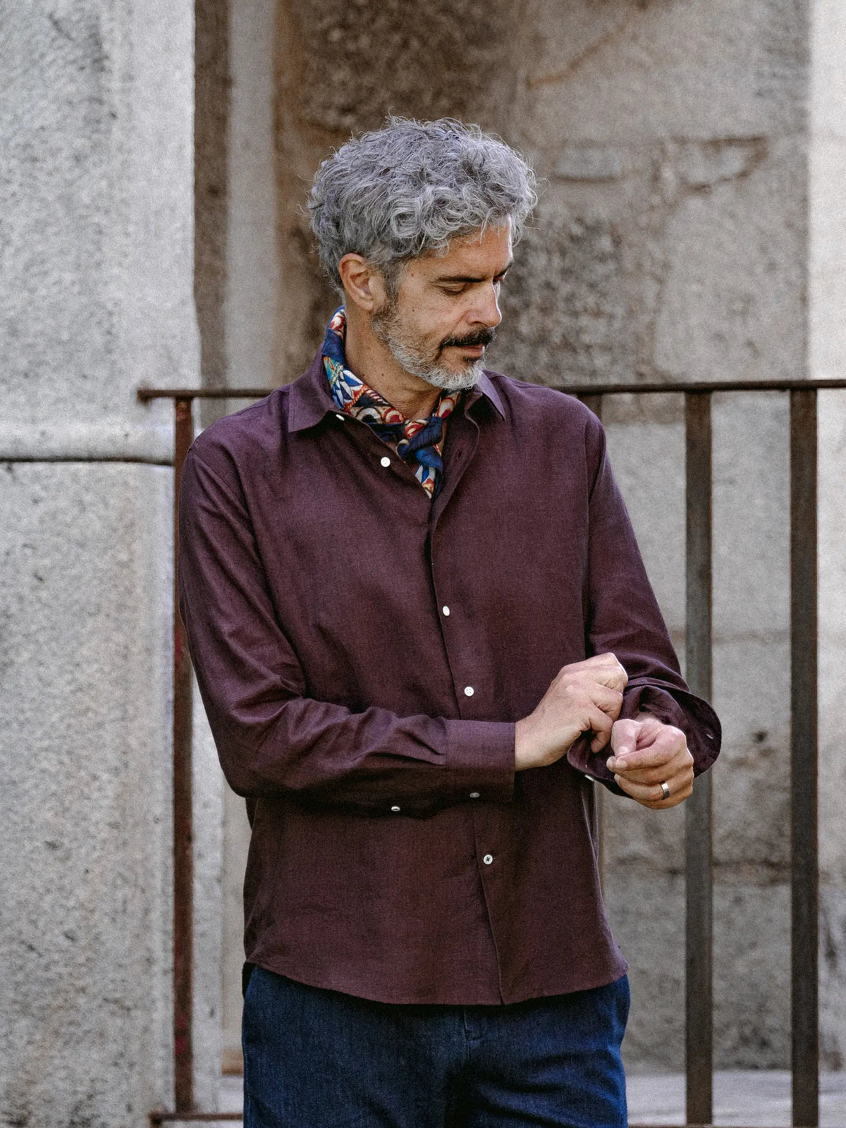 Shirt Linen Verzasca  Burgundy