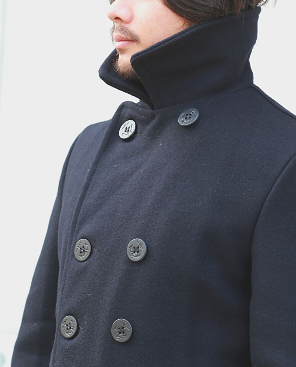 740 CLASSIC MELTON WOOL PEACOAT navy
